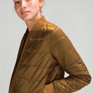 LULULEMON reversible bomber jacket, yellow gold, size L.